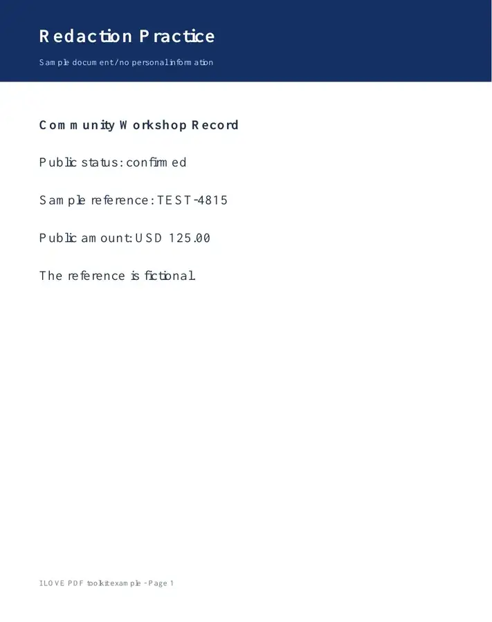 Actual source document showing the fictional reference TEST-4815.