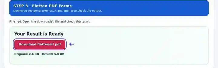 Flatten PDF Forms, step 3: Open the fixed copy and compare the field appearances with the editable original.