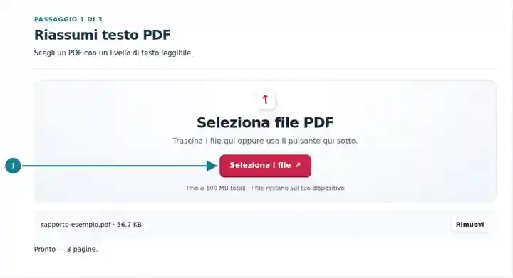 Riassumi testo PDF, passaggio 1: Scegli un PDF con un livello di testo leggibile.
