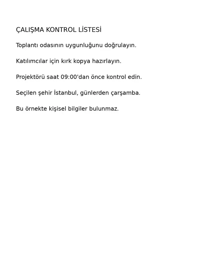 OCR öncesinde seçilebilir metin katmanı bulunmayan gerçek görüntü tabanlı kontrol listesi.