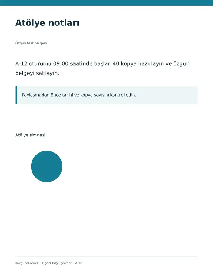 Metnin altında camgöbeği bir daire bulunan gerçek ilk PDF.