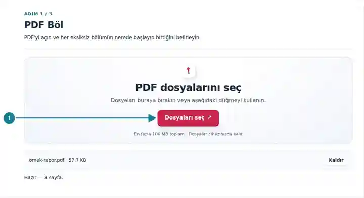PDF Böl, adım 1: PDF'yi açın ve her eksiksiz bölümün nerede başlayıp bittiğini belirleyin.